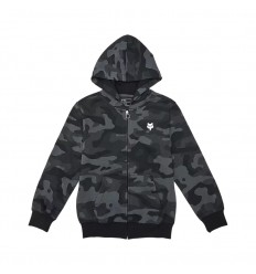 Sudadera Fox Infantil Con Capucha Y Cremallera Head Camo Negro