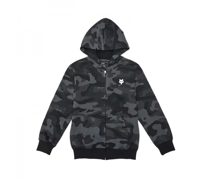 Sudadera Fox Infantil Con Capucha Y Cremallera Head Camo Negro