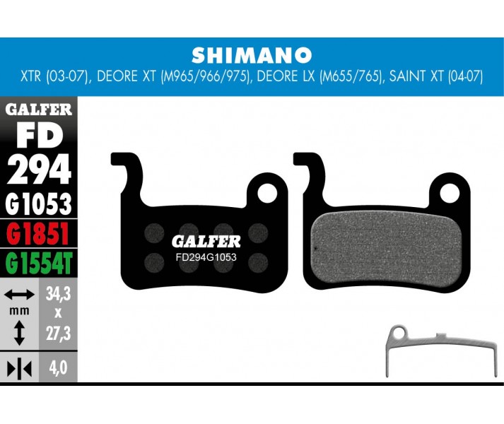 PASTILLAS FRENO GALFER DISCO STANDARD BRAKE PAD SHIMANO DEORE XT  LX