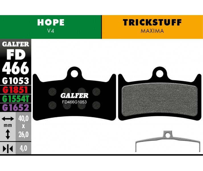 PASTILLAS FRENO GALFER DISCO STANDARD BRAKE PAD HOPE V4