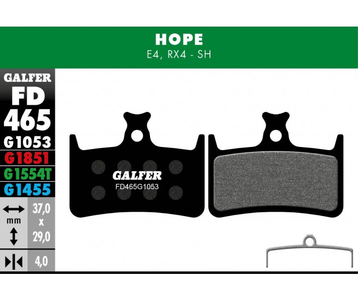 PASTILLAS FRENO GALFER DISCO STANDARD BRAKE PAD HOPE E4