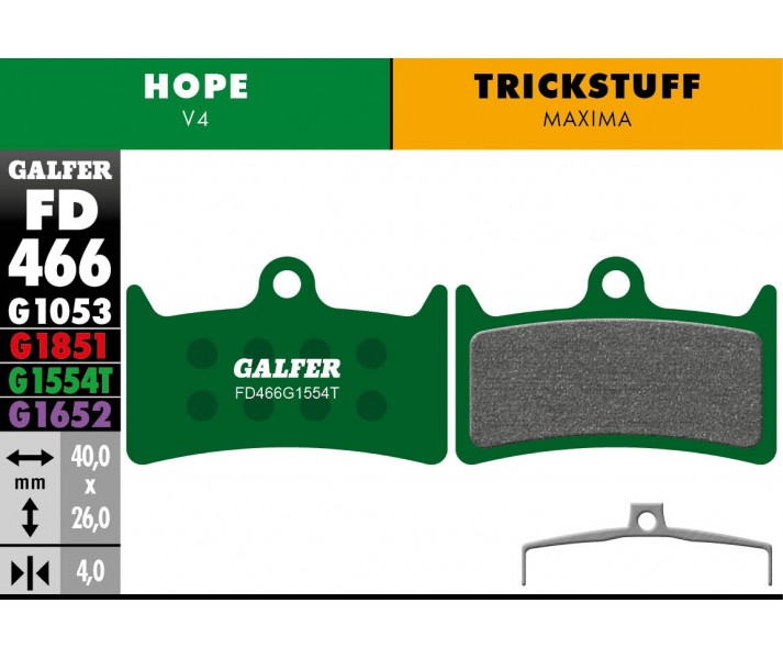 PASTILLAS FRENO GALFER DISCO PRO BRAKE PAD HOPE V4